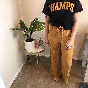 Yellow flowy pants
